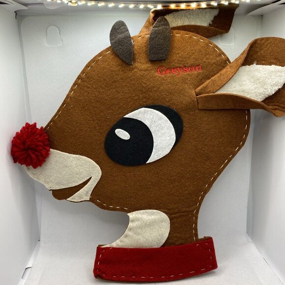 Pottery Barn Kids Rudolph the Red Nosed Reindeer Chair Backer Felt Greyson - Picture 6 of 12